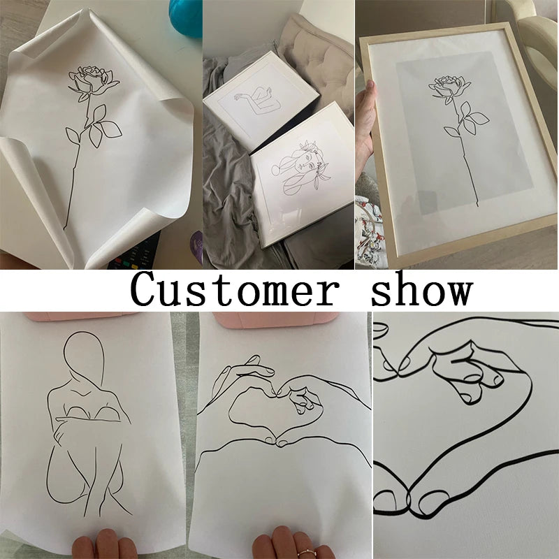 Guérip Abstract Women Line Drawing Nordic Poster&Prints Modern