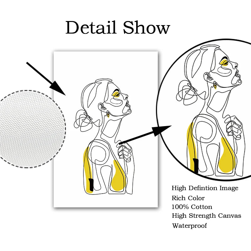 Guérip Abstract Women Line Drawing Nordic Poster&Prints Modern