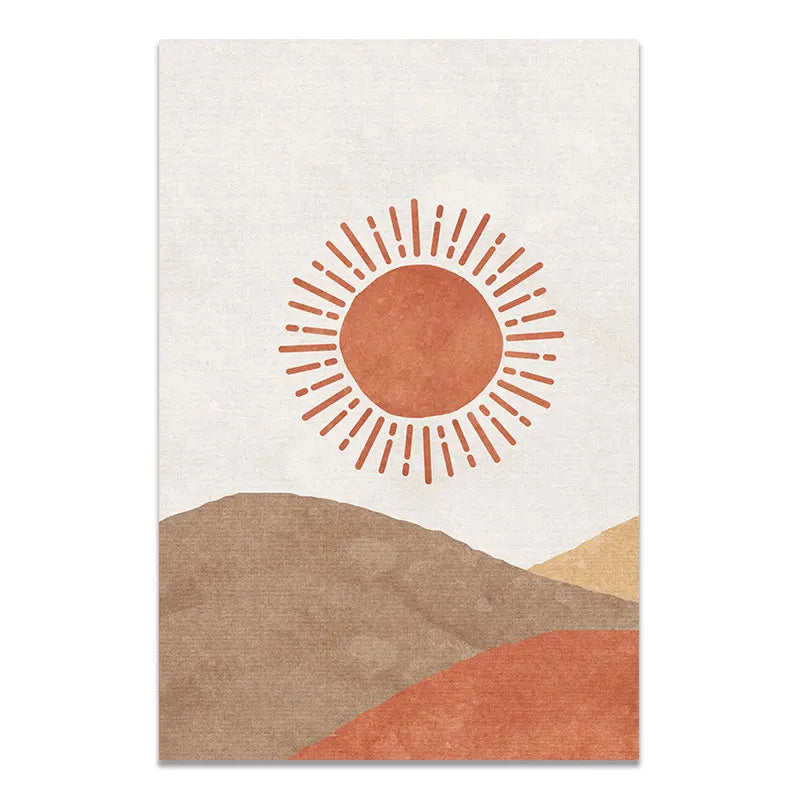 Guérip Abstract Landscape Sun and Moon Scene Boho