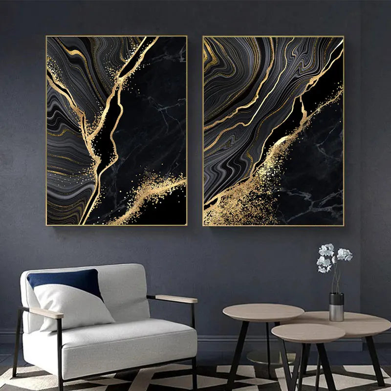 Guérip Abstract Art Print Wall Art Decor Black White