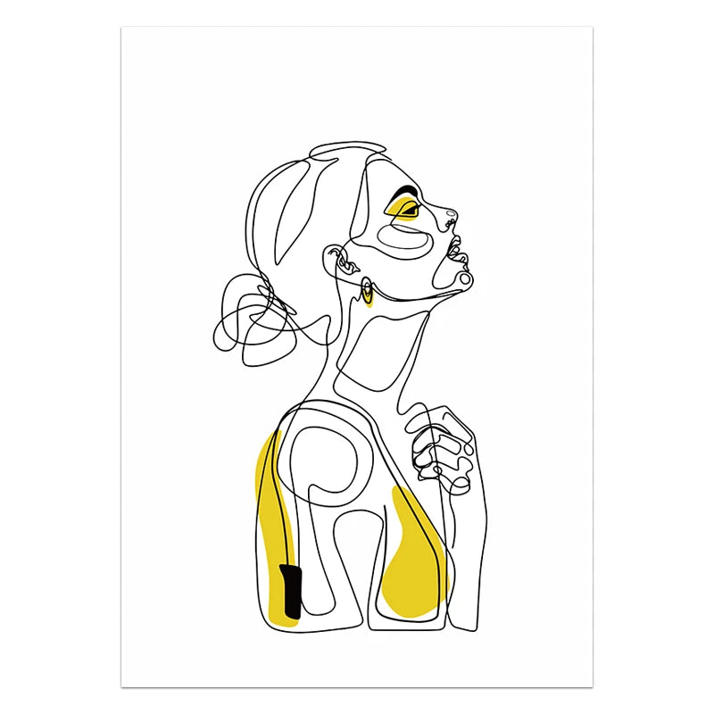 Guérip Abstract Women Line Drawing Nordic Poster&Prints Modern