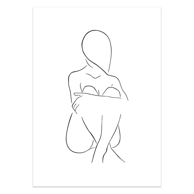 Guérip Abstract Women Line Drawing Nordic Poster&Prints Modern