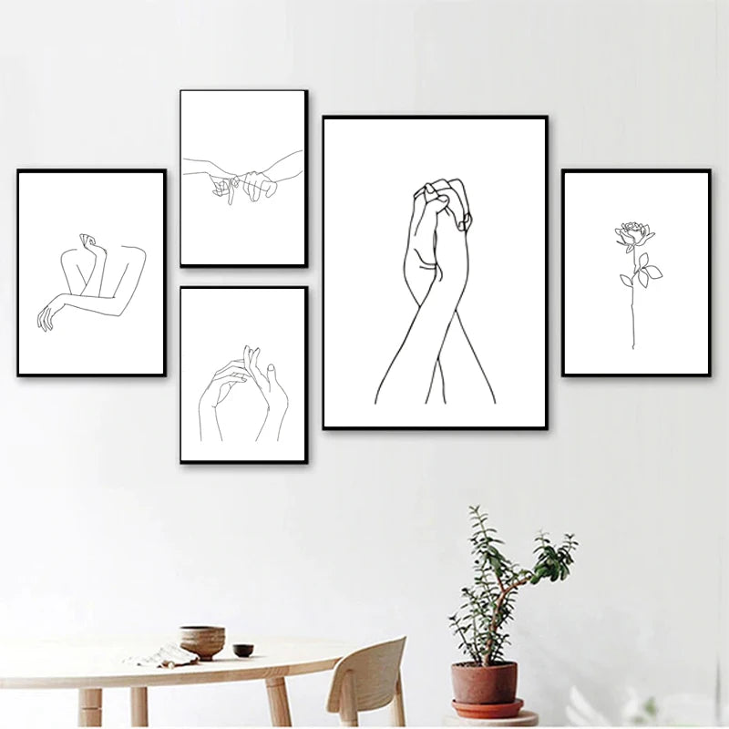 Guérip Abstract Women Line Drawing Nordic Poster&Prints Modern