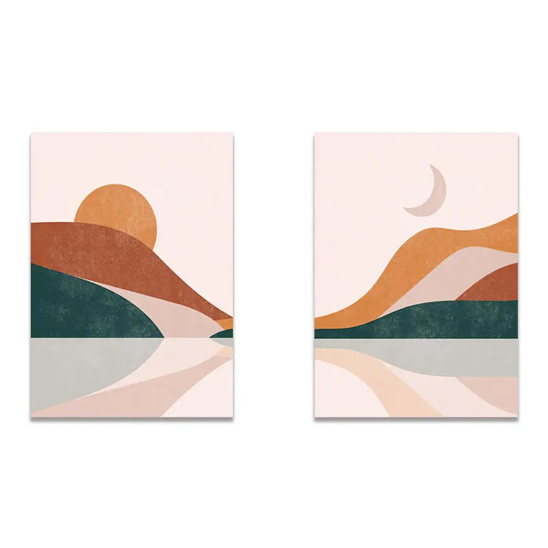 Abstract Horizon Diptych Canvas Art