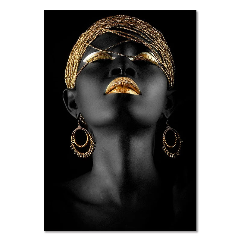 Golden Noir Triptych Wall Art