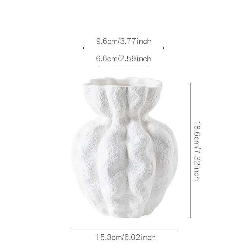 Guérip Nordic White Ceramic Vase Centerpiece Ornament