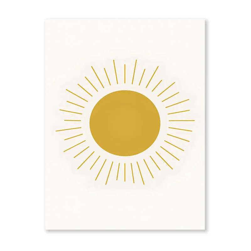 Guérip Nordic Minimalist Poster Surfing Sun Waves Print