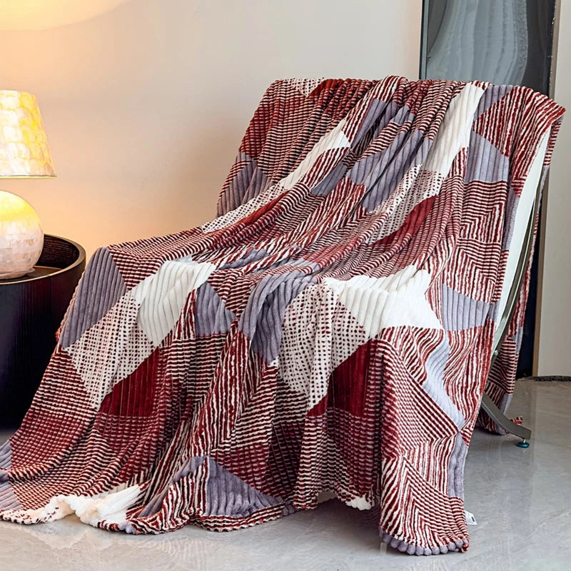 Geometric Flannel Throw Blanket