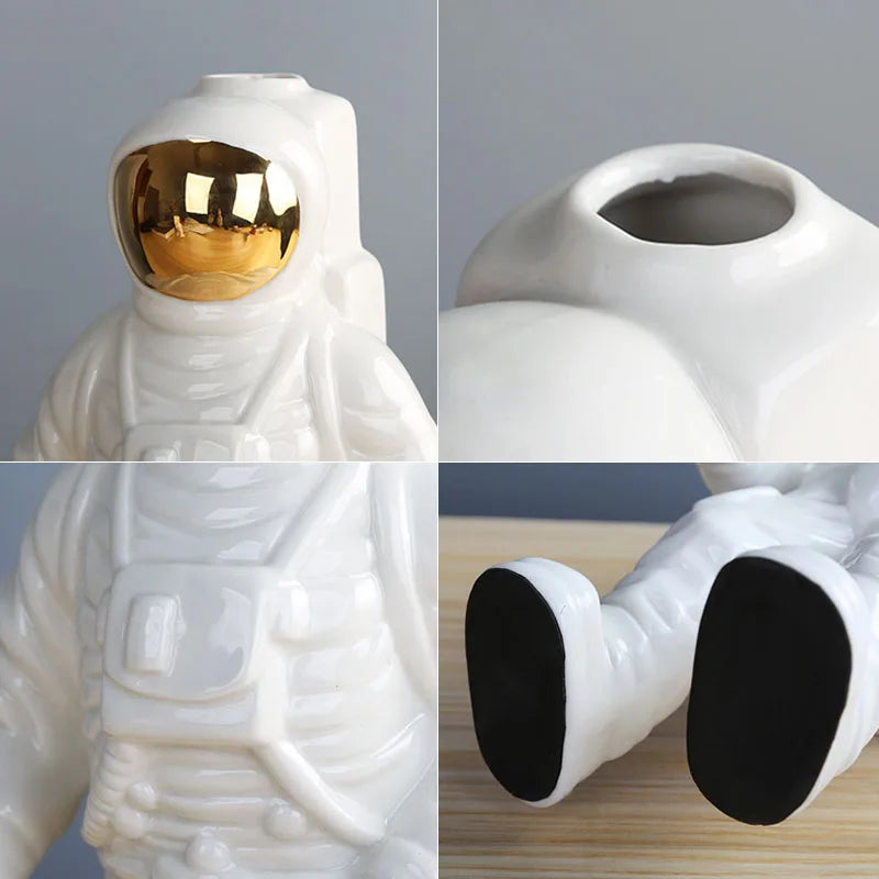Guérip Porcelain Astronaut Vase Figurines Bookshelves