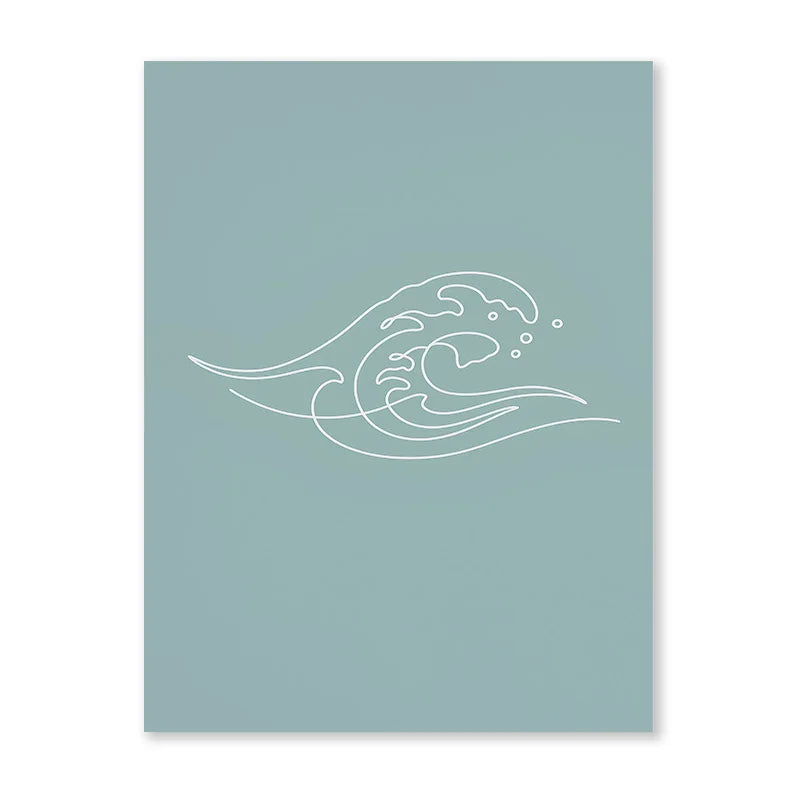 Guérip Nordic Minimalist Poster Surfing Sun Waves Print