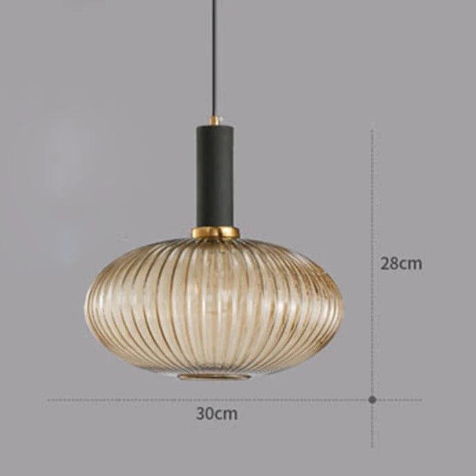 Guérip Retro Striped Glass Pendant Light