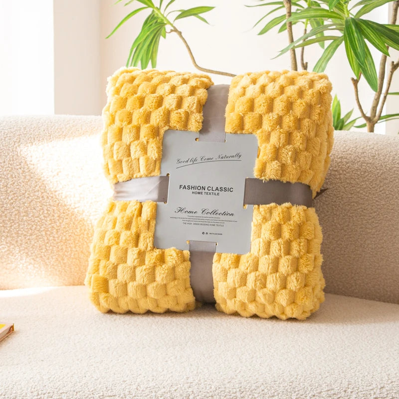 Textured Flannel Throw Blanket