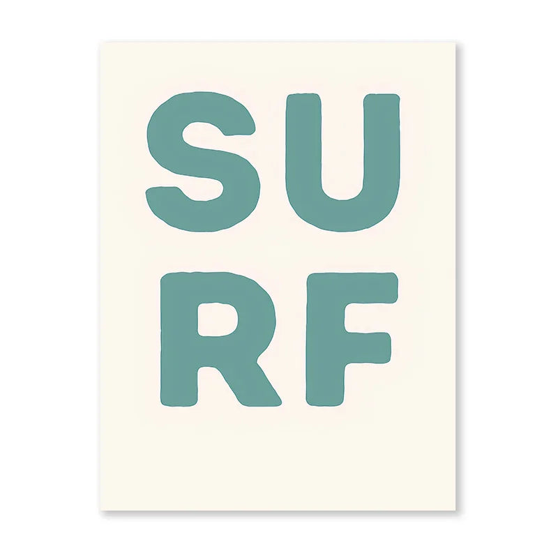 Guérip Nordic Minimalist Poster Surfing Sun Waves Print