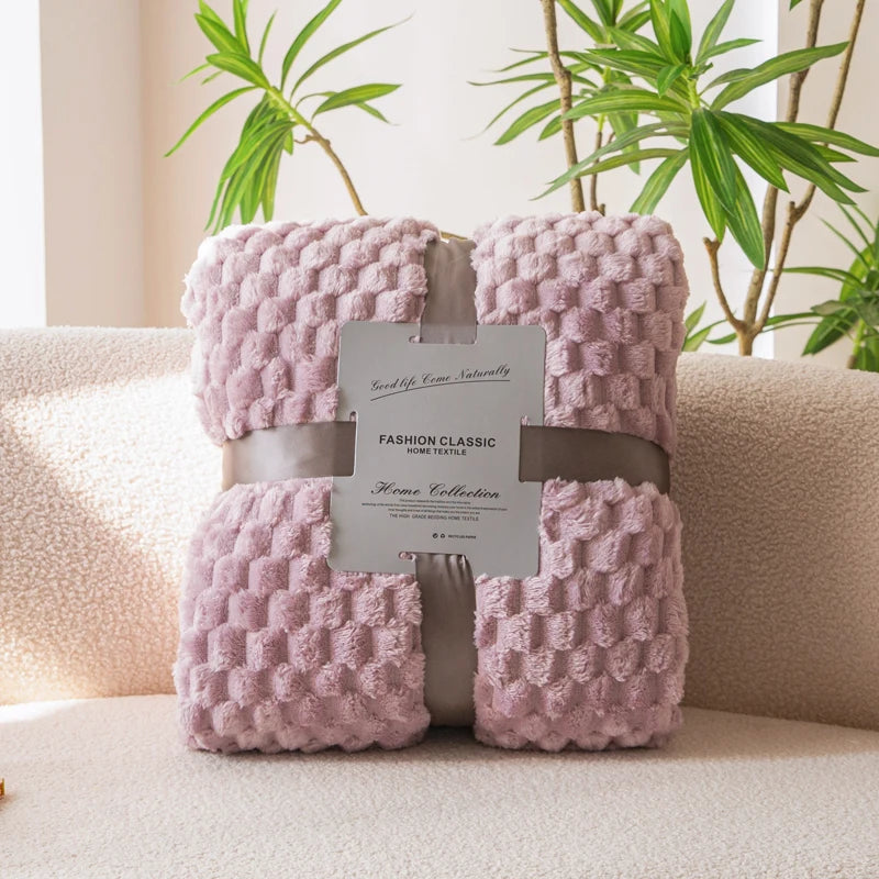 Textured Flannel Throw Blanket