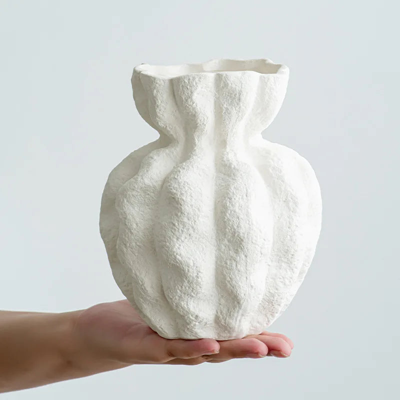 Guérip Nordic White Ceramic Vase Centerpiece Ornament