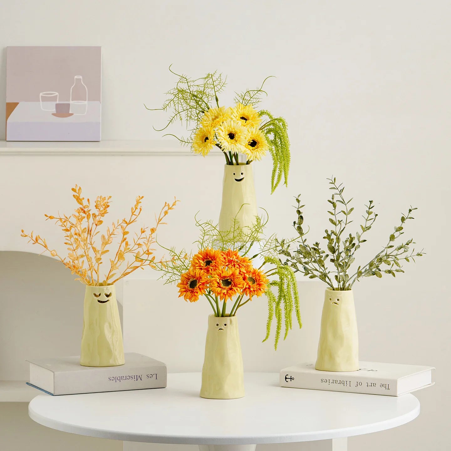 Expressive Ceramic Face Tabletop Vase