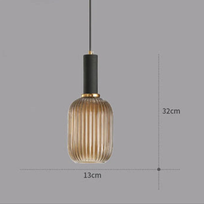 Guérip Retro Striped Glass Pendant Light