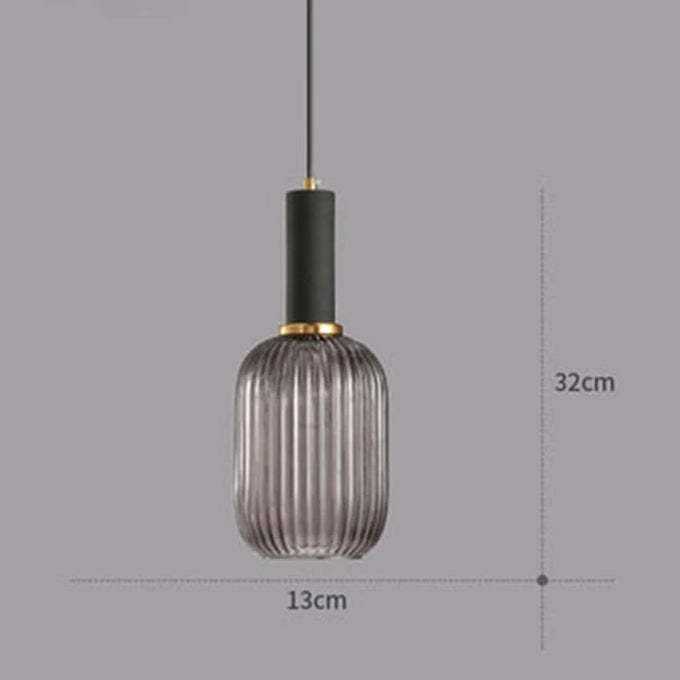 Guérip Retro Striped Glass Pendant Light