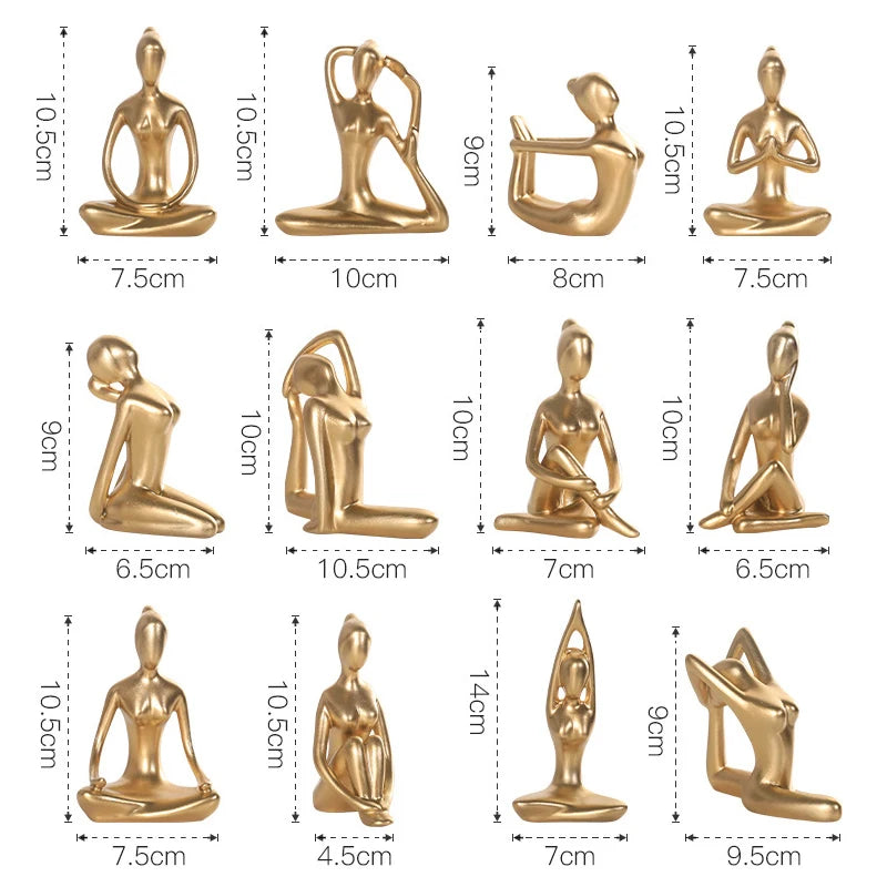 Golden Balance Yoga Figurine