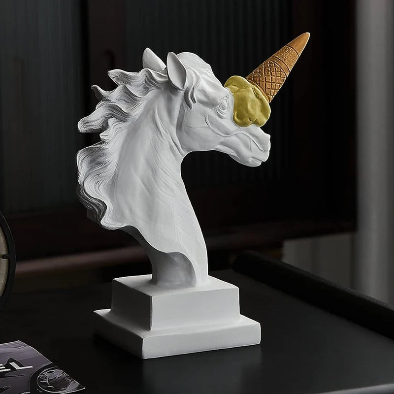 Ice Cream Unicorn Bust Sculpture