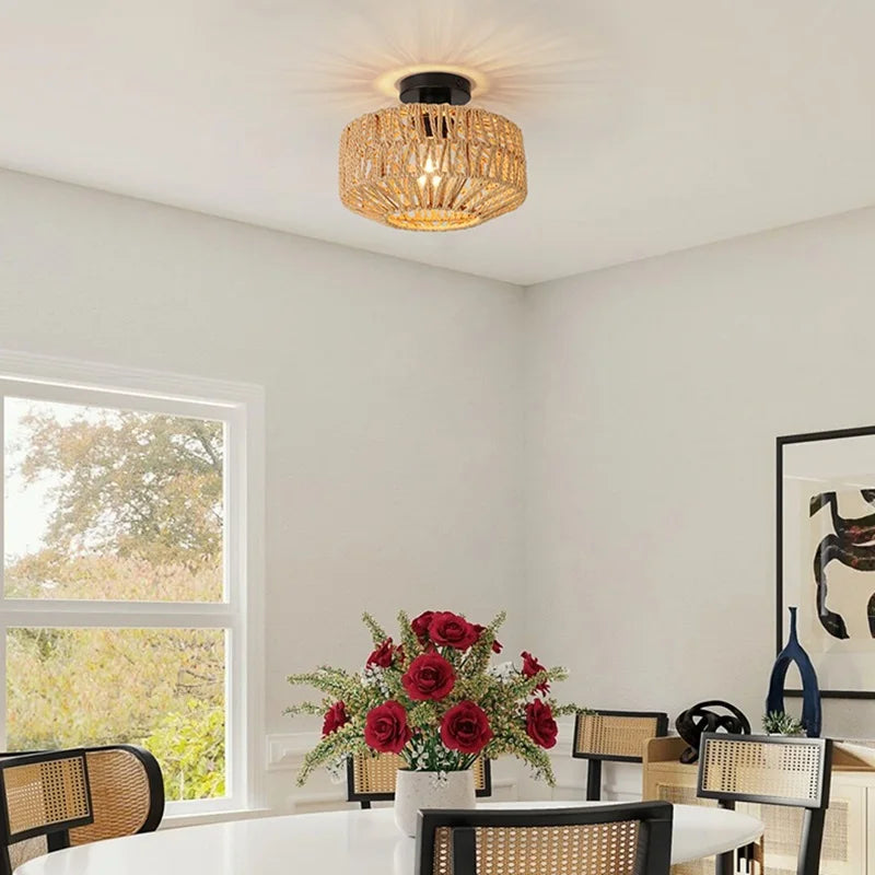 Guérip IRALAN - Handcrafted Woven Ceiling Light in Natural Boho Style