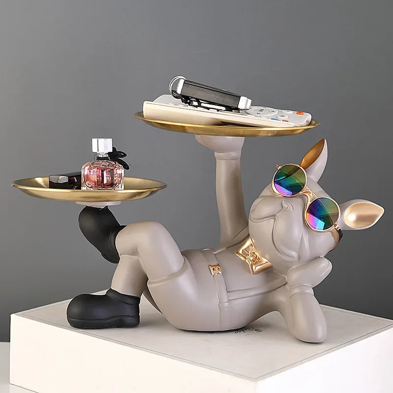Guérip Relaxed Bulldog Tray Sculpture