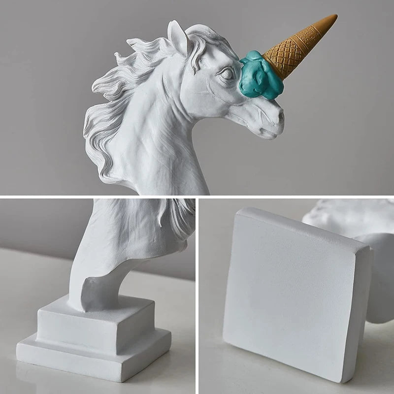 Ice Cream Unicorn Bust Sculpture