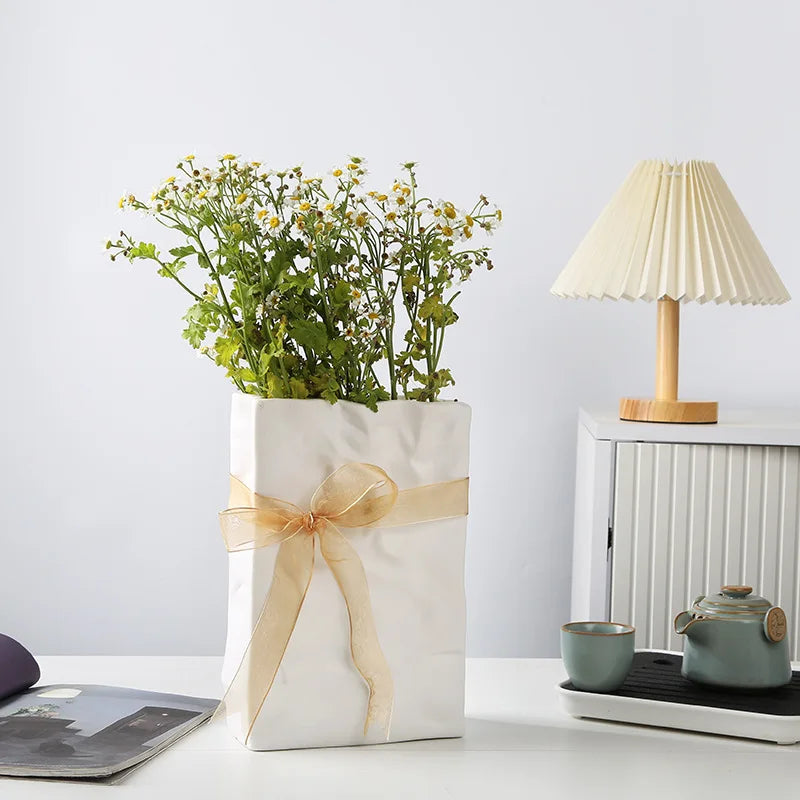 Norév Ceramic Paper Bag Vase