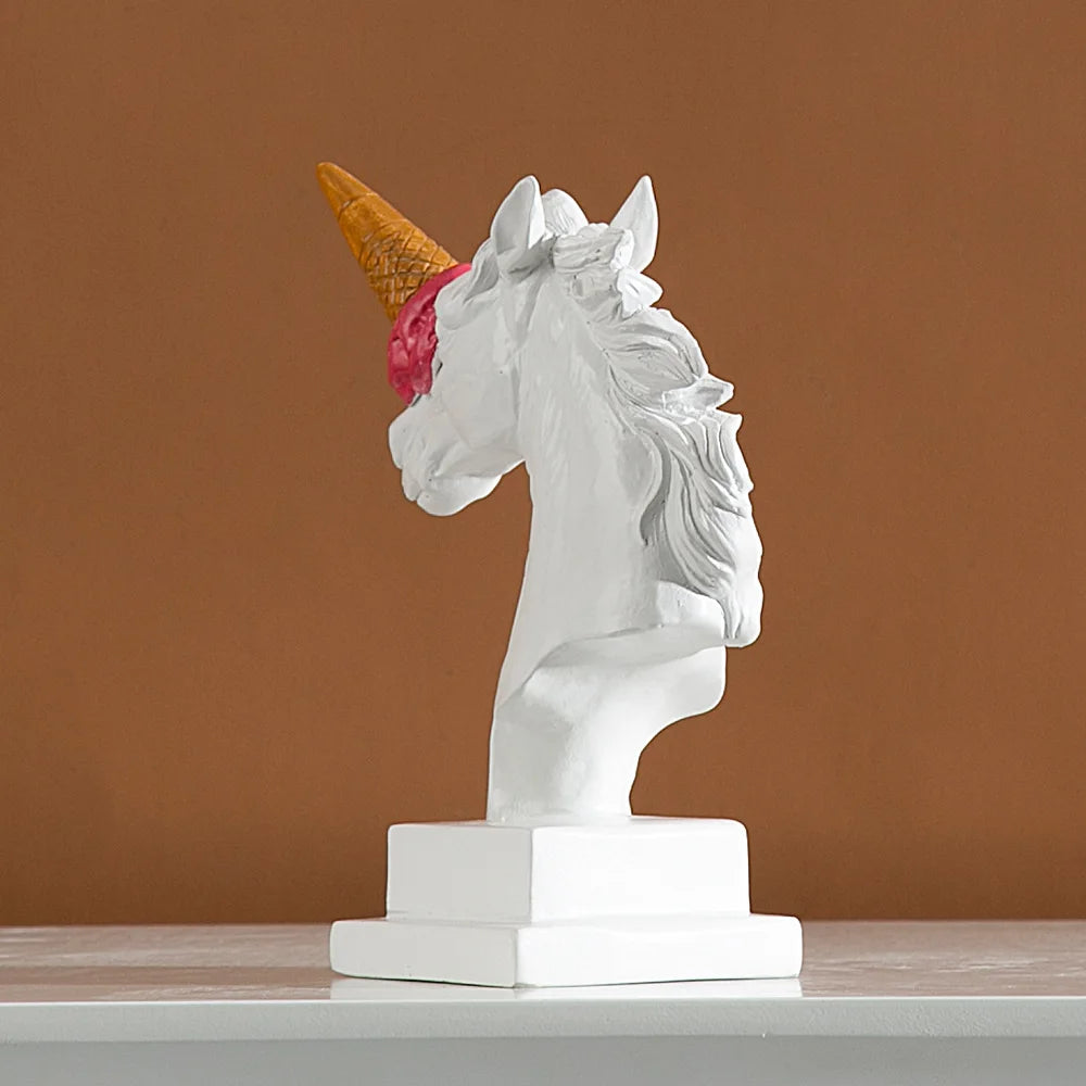Ice Cream Unicorn Bust Sculpture