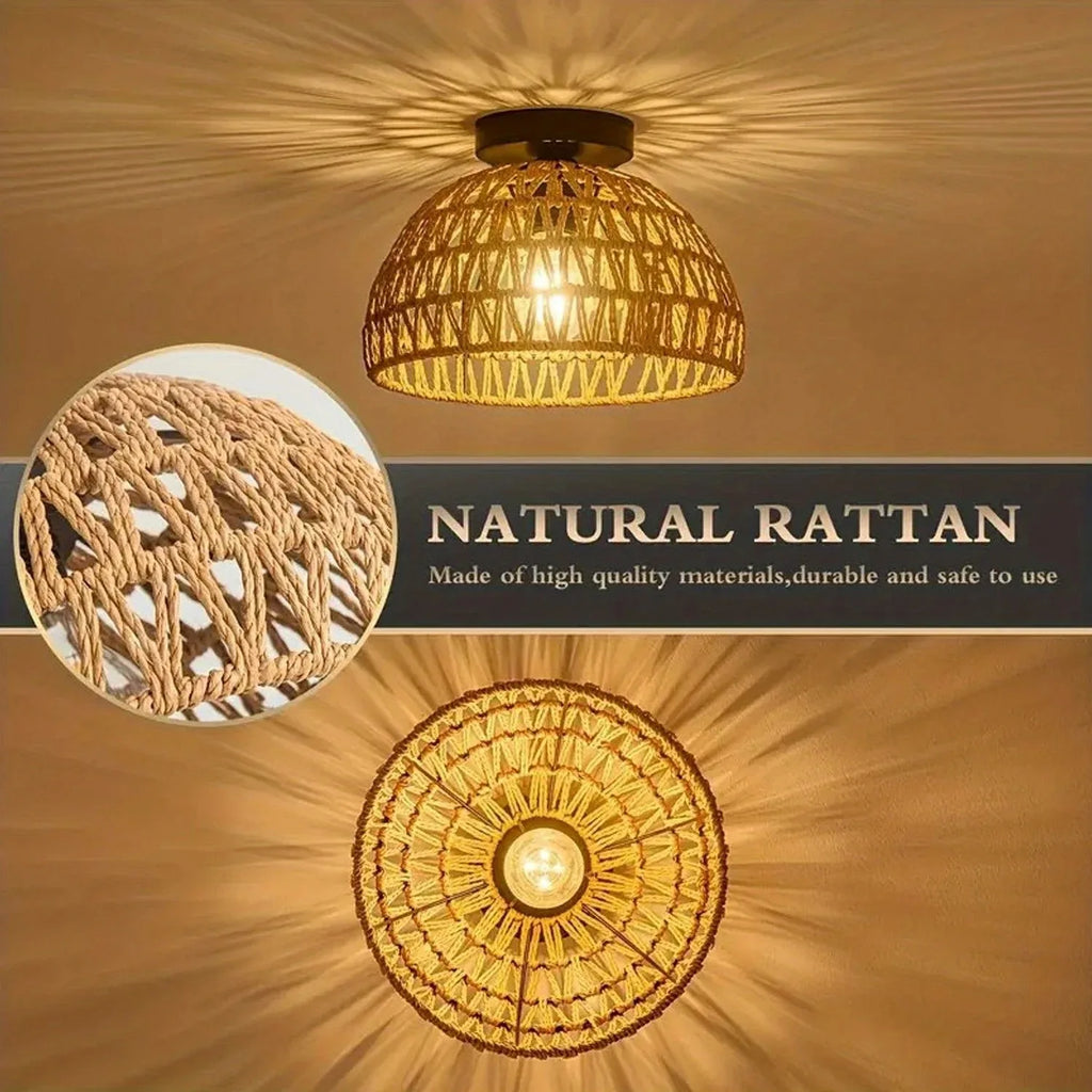 Guérip Handwoven Rattan Ceiling Lamp