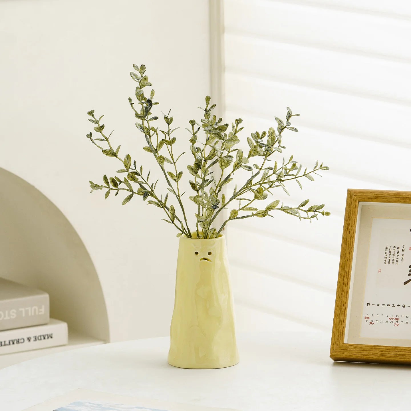 Expressive Ceramic Face Tabletop Vase