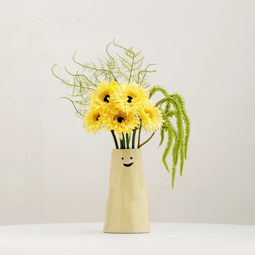 Expressive Ceramic Face Tabletop Vase