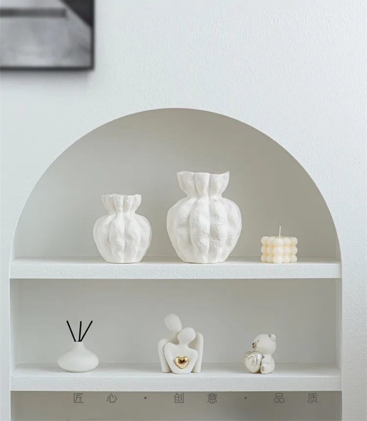 Guérip Nordic White Ceramic Vase Centerpiece Ornament