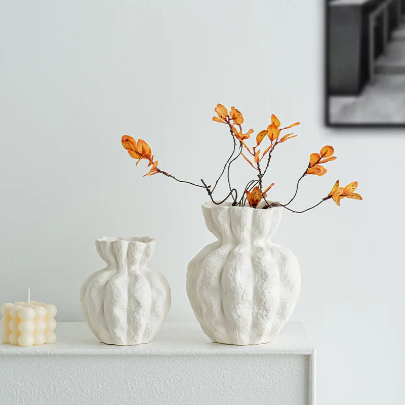 Guérip Nordic White Ceramic Vase Centerpiece Ornament