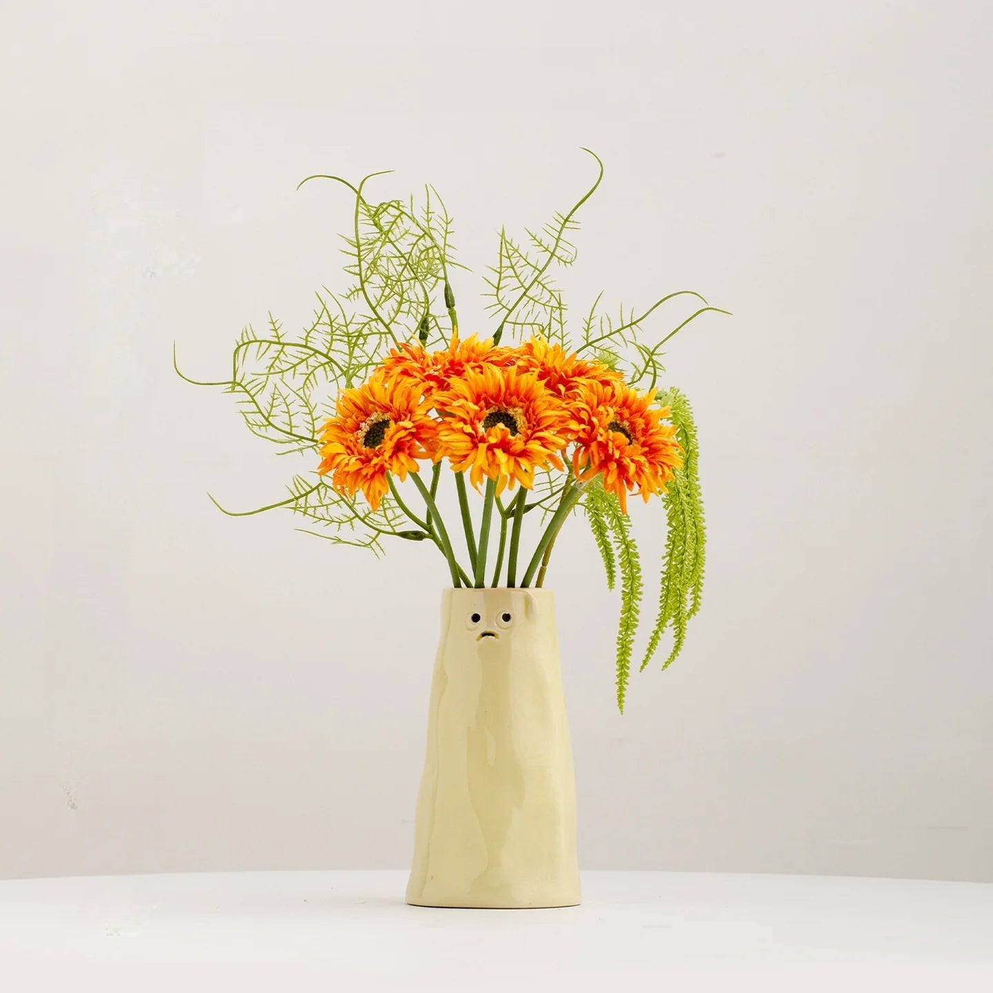 Expressive Ceramic Face Tabletop Vase