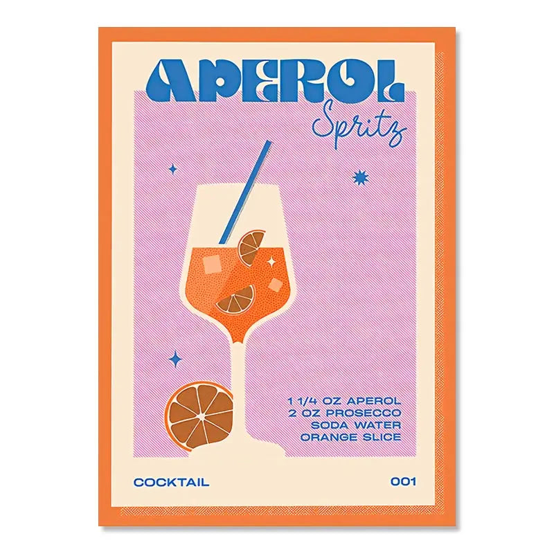 Aperol Spritz Cocktail Art Print