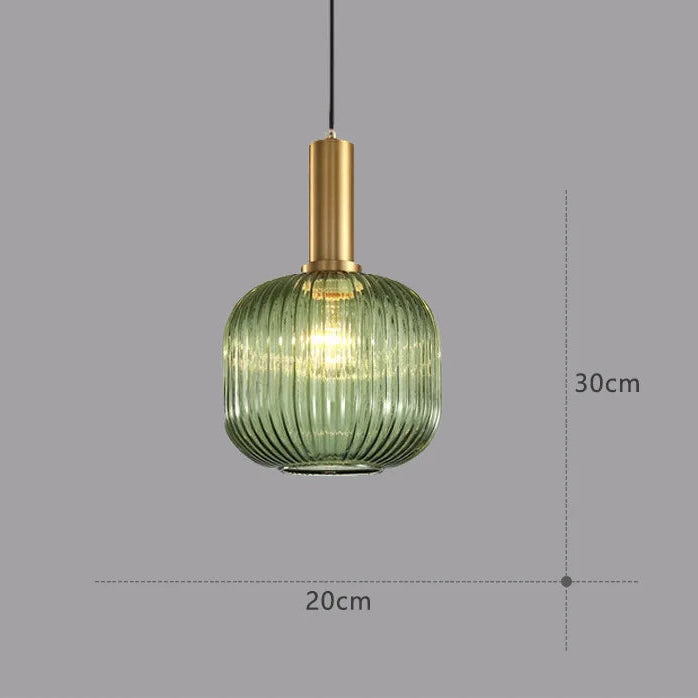 Guérip Retro Striped Glass Pendant Light