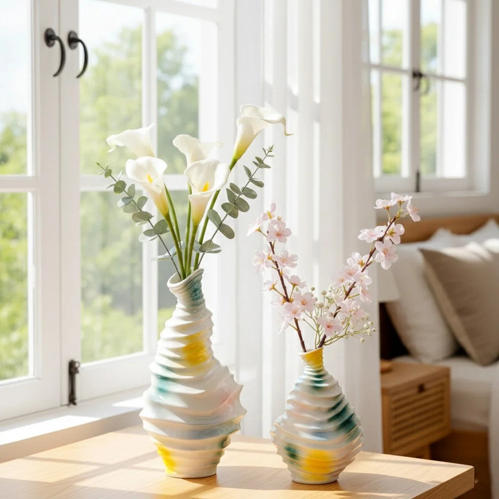 Guérip Modern Wavy Ceramic Vase Abstract Boho Nordic