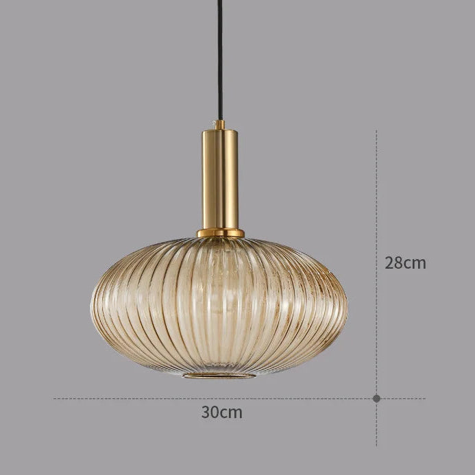 Guérip Retro Striped Glass Pendant Light