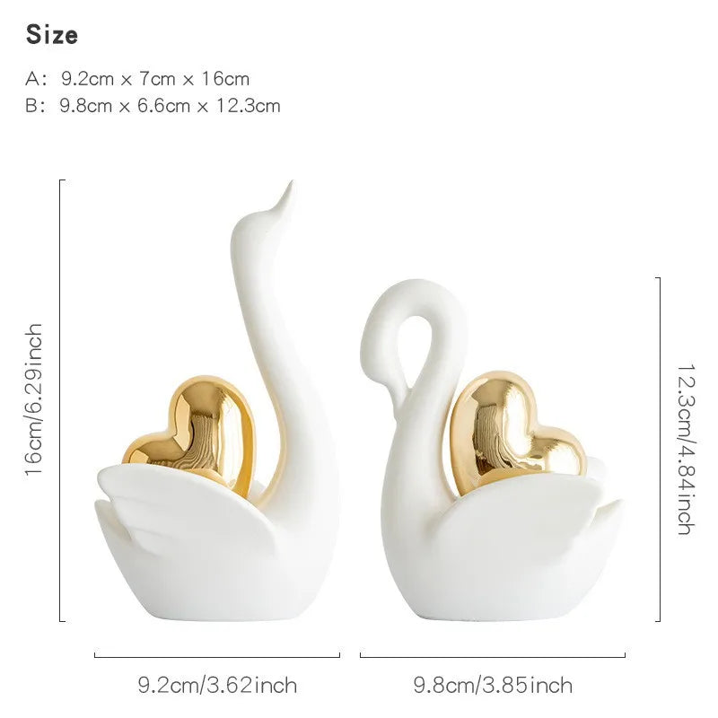 Guérip Swan Couple Love Sculptures