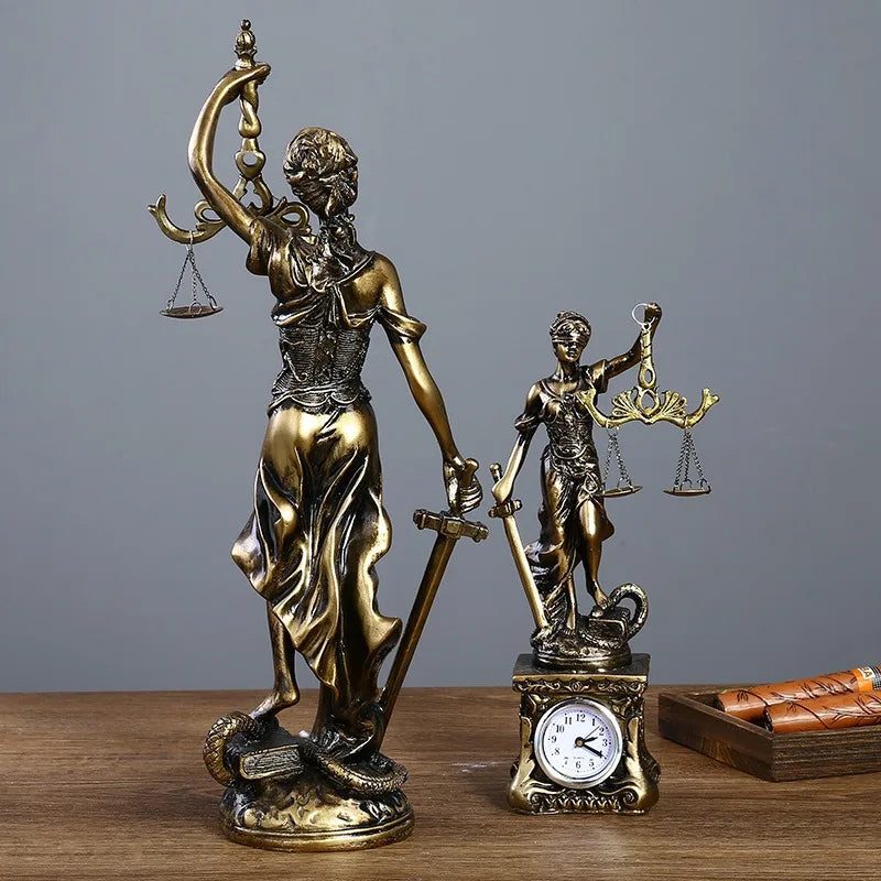 Lady Justice Classical Sculpture with Bronze Finish