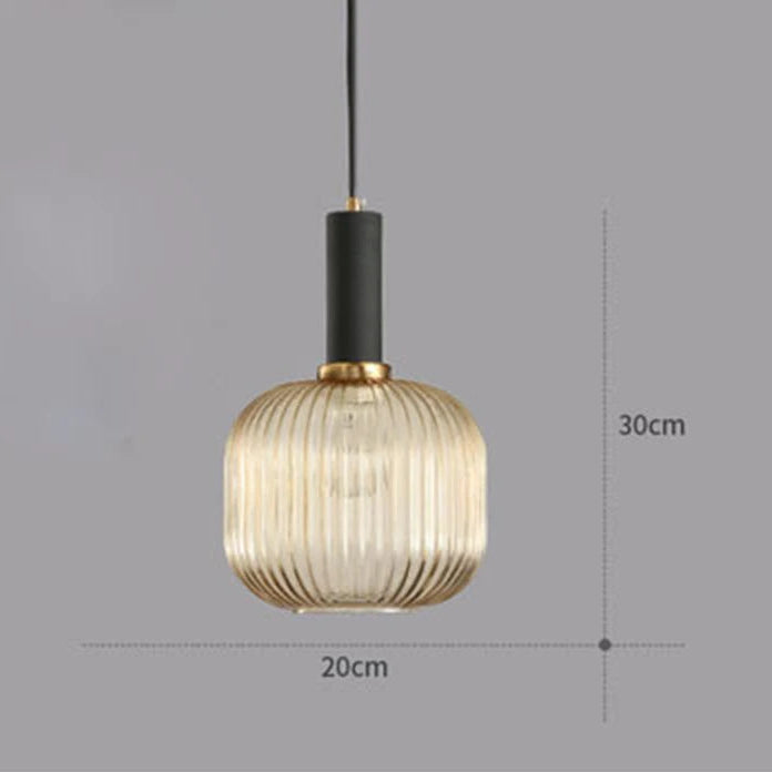 Guérip Retro Striped Glass Pendant Light