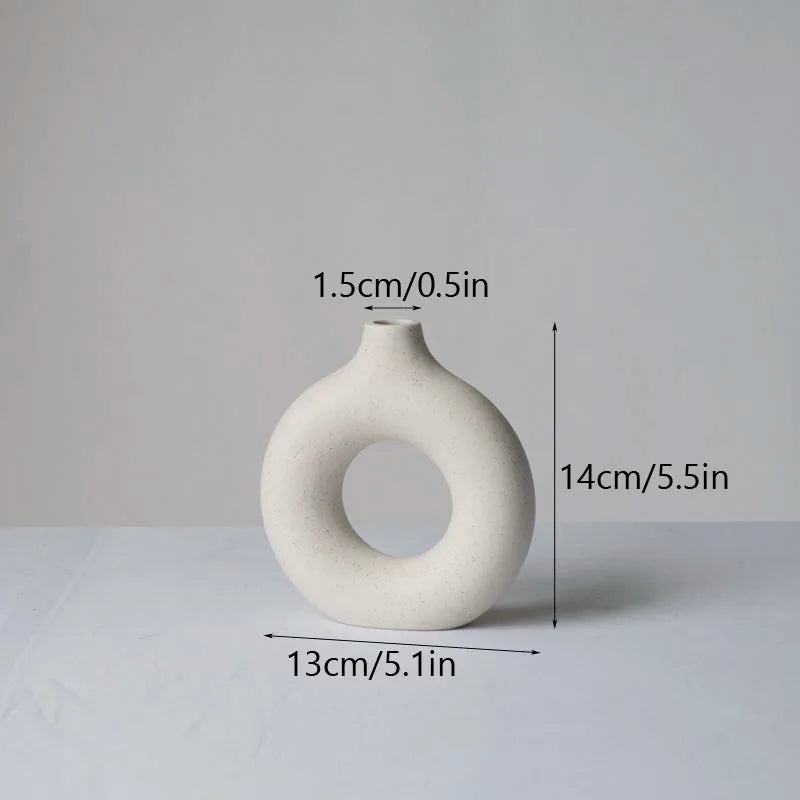 Norév Nordic Ceramic Vase Pampas Grass Donuts