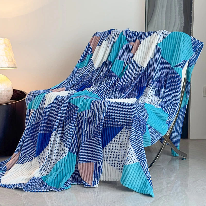 Geometric Flannel Throw Blanket