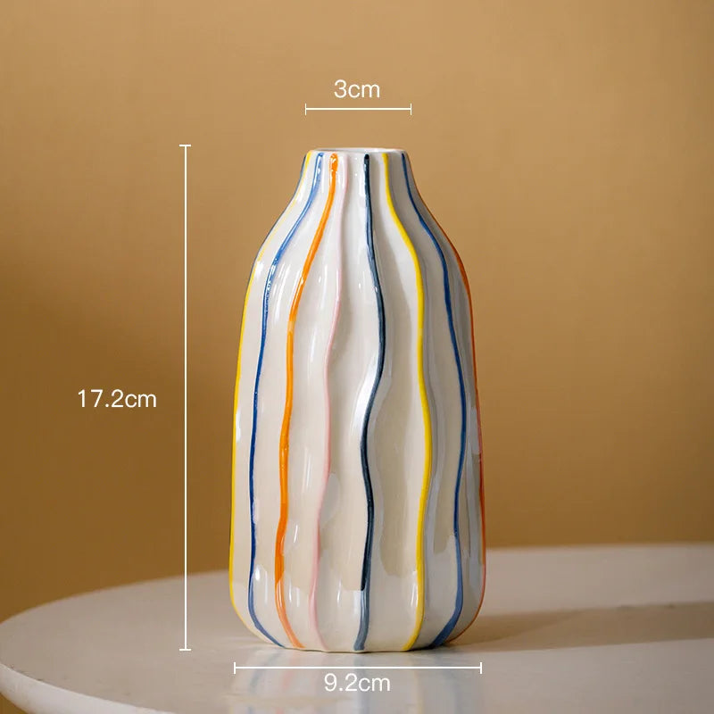Norév Colorful Stripe Ceramic Vase