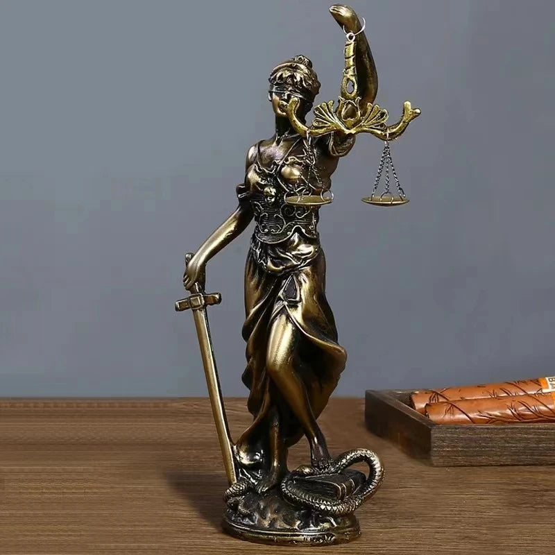Lady Justice Classical Sculpture with Bronze Finish