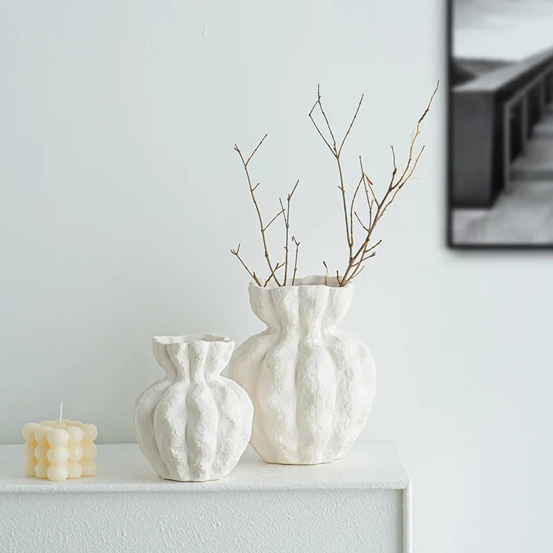 Guérip Nordic White Ceramic Vase Centerpiece Ornament