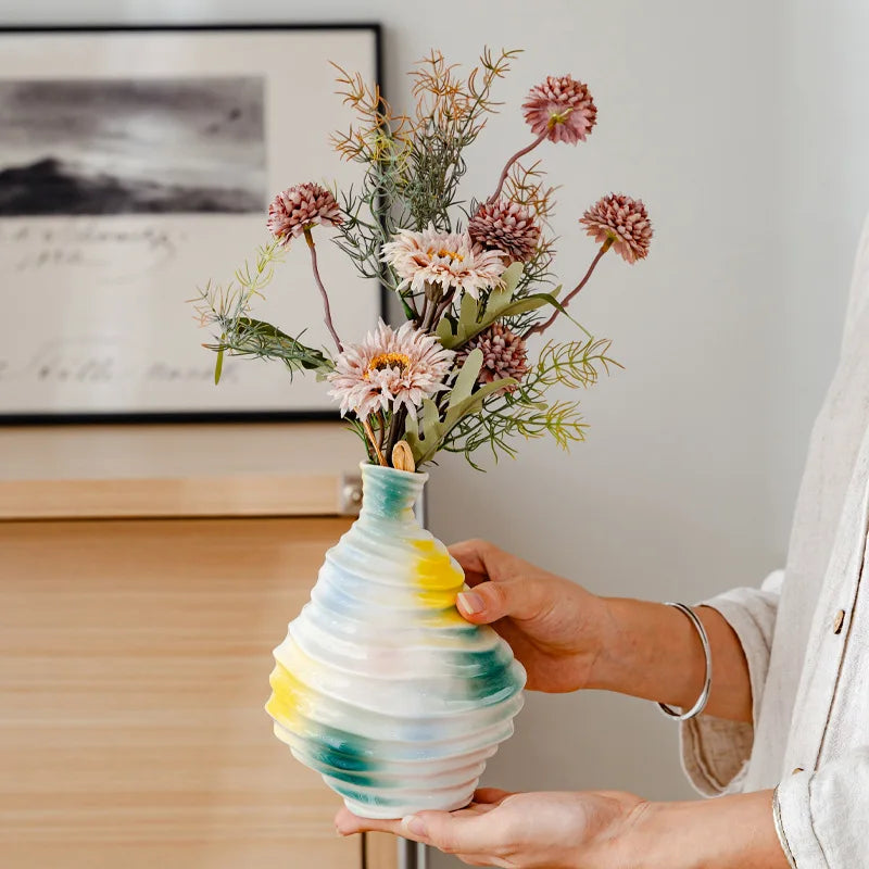 Guérip Modern Wavy Ceramic Vase Abstract Boho Nordic