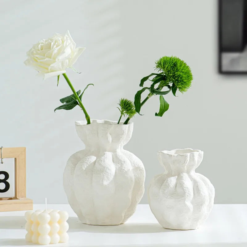 Guérip Nordic White Ceramic Vase Centerpiece Ornament