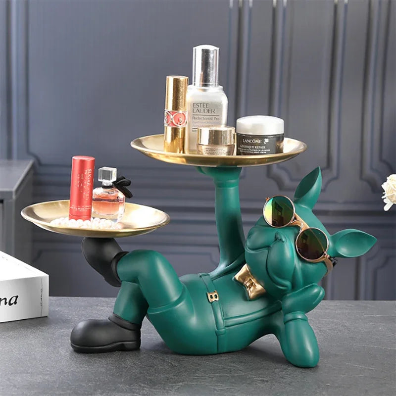 Guérip Relaxed Bulldog Tray Sculpture